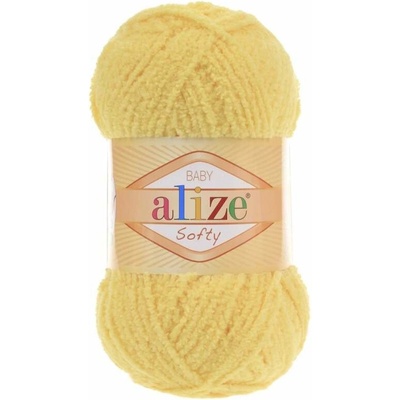 Plyšová příze Alize Softy - světle žlutá 187