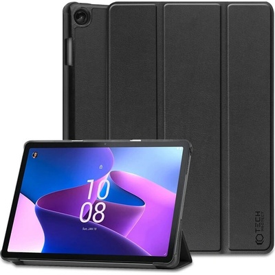 Tech-Protect Калъф за Lenovo Tab M10 Plus 3rd 10.6, Tech-Protect Tri-Fold Leather Case, Черен (9589046922596)