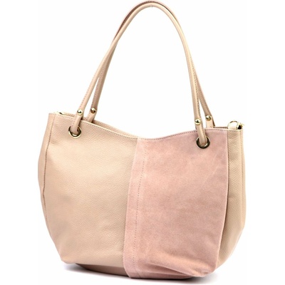 Luka dámská velká kožená růžová shopper kabelka A4 26-089