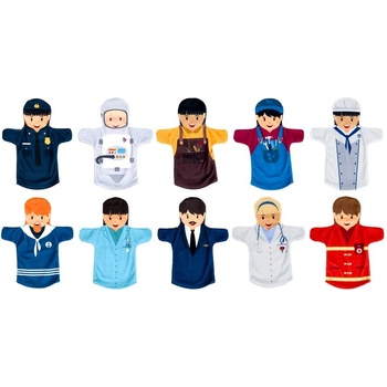 Achoka Комплект от 10 кукли за театър Професиите на хората (800)