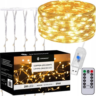 Vánoční osvětlení na stromeček Springos do interiéru 2 m, 101 - 200 LED