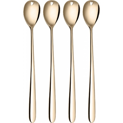Sola Champagne Latté lžičky se srdíčkem 4 ks set Love Cutlery