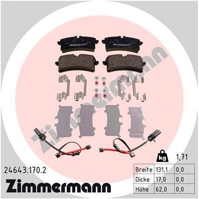 Sada brzdových platničiek kotúčovej brzdy ZIMMERMANN 24643.170.2