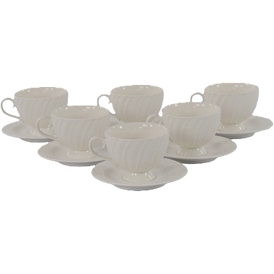 Сервиз за капучино 12 части Нежен релеф0.220 литра рози (2-23517)