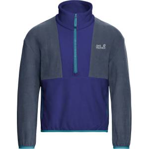Jack Wolfskin Детски поларен пуловер Jack Wolfskin Kid's Colorblock Taunus Halfzip Fleece jumper - Glow Ink - размер 176 (EU) (704-5892-0417)