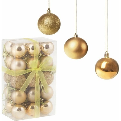 SPRINGOS Vianočné banky zlaté mix 3cm súprava 30ks