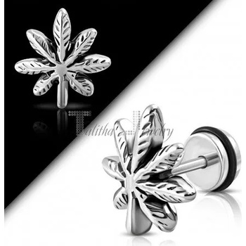 Image 1 of Talitha Чифт обеци имитация на флеш „Марихуана