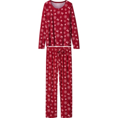 Esmera dámské vánoční velurové pyžamo červená – Zboží Dáma
