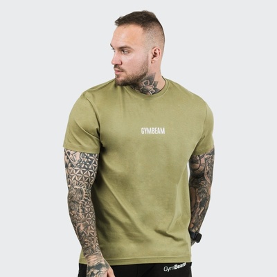 GymBeam pánske tričko Fit olive