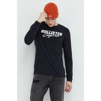 Hollister Co. bavlněné tričko s dlouhým rukávem s potiskem KI323.2294.100 s bílá