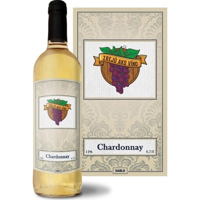 Sablio Zrejú ako víno Chardonnay biele suché víno 12 % 0,75 l (čistá fľaša)