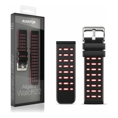 Aligator Watch 22 mm silikónový remienok Duálny červený 22AW0001