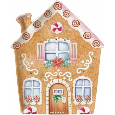 Easy Life Vánoční talíř perníková chaloupka Sweet Christmas 21x25,5cm
