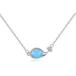 Silenti Jewelry Сребърно колие "Син кит