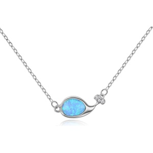 Silenti Jewelry Сребърно колие "Син кит