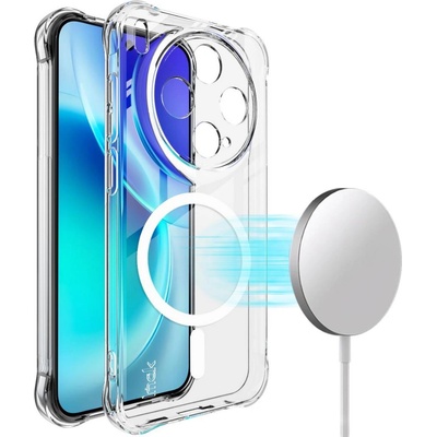 vivo imak Магнитен TPU калъф за vivo X300 с airbag защита и протектор - Прозрачен