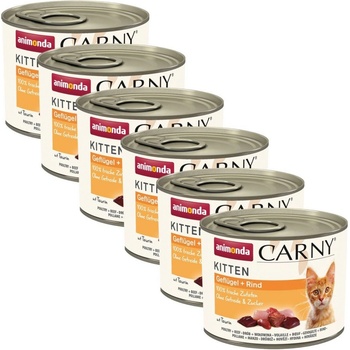 Animonda Carny Kitten hovädzie mäso hydina 6 x 200 g