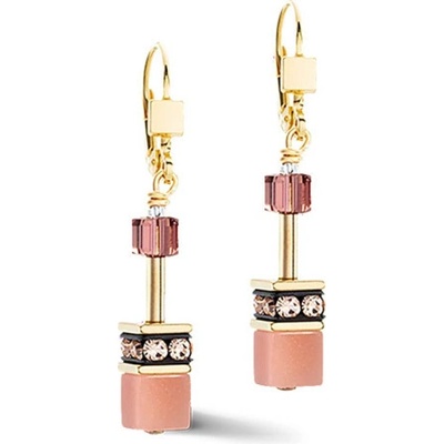 COEUR DE LION náušnice GeoCUBE Iconic gold Blush 2838-20-1132