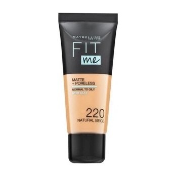 Maybelline Fit Me! Foundation Matte + Poreless tekutý make-up s matujícím účinkem 220 Natural Beige 30 ml