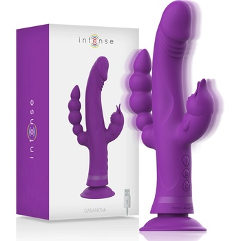 Image 1 of Intense Casanova Vibrator Rabbit Silicone Triple Engine Purple