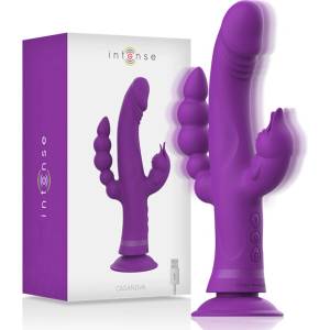 Intense Casanova Vibrator Rabbit Silicone Triple Engine Purple