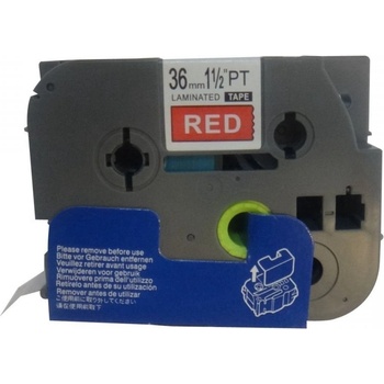 Pro Brother Съвместима лента с Brother TZ-465 / TZe-465, 36mm x 8m, бял печат / червен фон (tze465)