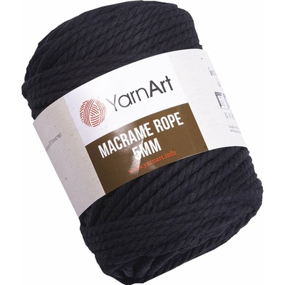 YARNART Macrame Rope 5 mm 85 m 750 Black юта (Macrame Rope 5 mm 750)