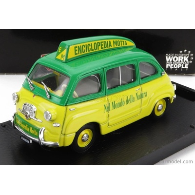 Brumm Fiat 600 Multipla Enciclopedia Motta 1956 Žlutá Zelená 1:43