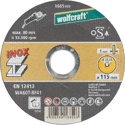 Wolfcraft Rezací kotouč 115 x 1,0 x 22,2 mm 1685999