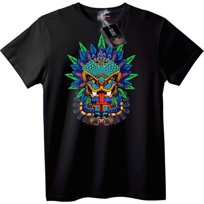 NOONEBRAND Тениска Ацтекска Маска - 2XL, Black