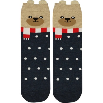 Vianočné bodky veselé dámske ponožky šedomodrá