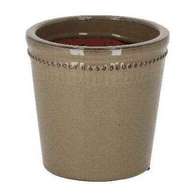 Esschert Design Květináč glazovaný, šedá, 15cm PP025