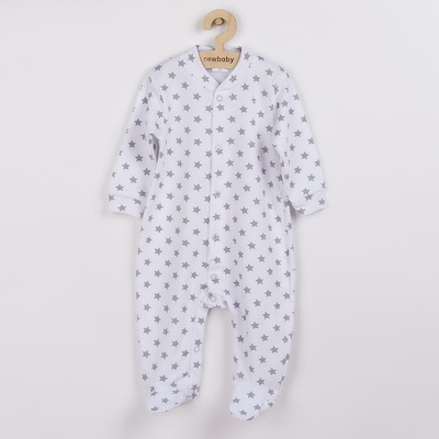 NEW BABY Dojčenský overal New Baby Classic II sivý s hviezdičkami