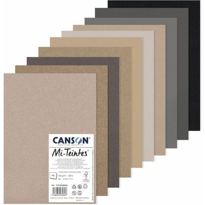 Mi-Teintes listy A3 10listů 160g Grey Tones