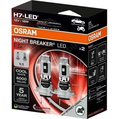 OSRAM Комплект 2x LED фарови крушки NIGHT BREAKER SPEED H7 PX26d/16W/12V 6000K - Osram (OA0096)