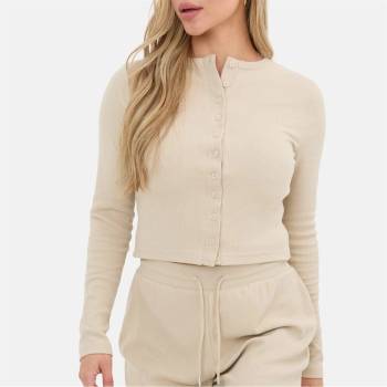 I Saw It First Фланелка с дълъг ръкав I Saw It First Button Front Long Sleeve Top - Stone