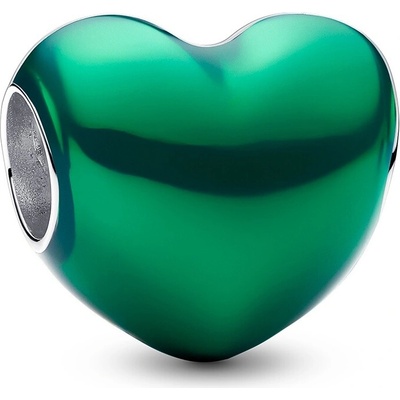 Pandora Romantický korálek Metalické zelené srdce Moments 793337C07 – Zboží Dáma