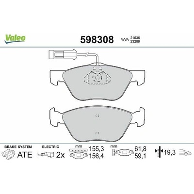 Sada brzdových platničiek kotúčovej brzdy VALEO 598308
