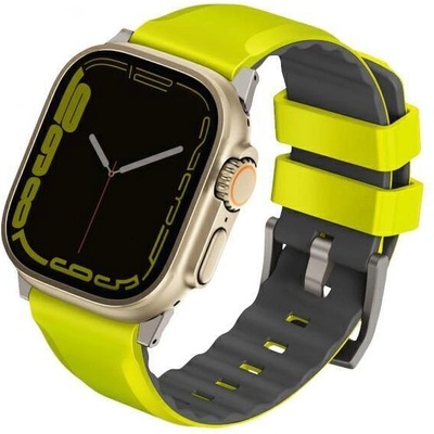 UNIQ Uniq Linus Airosoft Silicone каишка за Apple Watch Series 1/2/3/4/5/6/7/8/SE/SE2/Ultra, 42/44/45/49mm, лайм, зелен