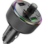 hoco. E82 Bluetooth FM предавател за кола, зарядно устройство, 2 USB гнезда v5.3, LED дисплей, ЧЕРНО (E82)