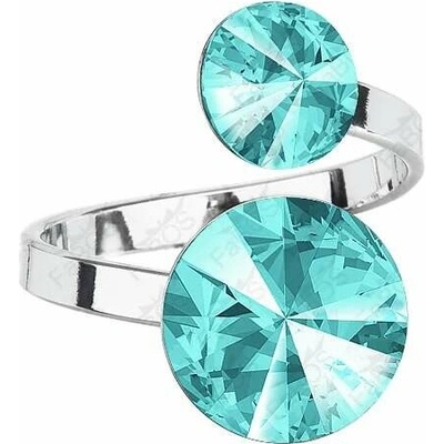 Swarovski Elements Rivoli vlepený krystal Prsten modrý 35050.1 Light Turquoise