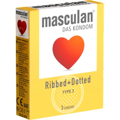 Masculan Single: Typ 3 (ribbed/dotted), 3 condoms