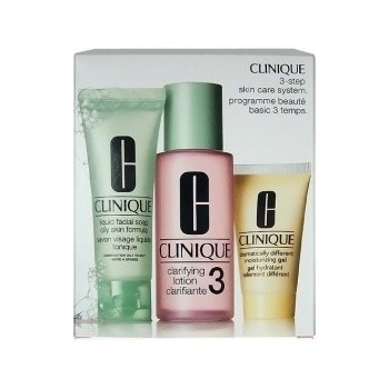 Clinique 3step Skin Care System3 Liquid Facial Soap Oily Skin 50 ml + Clarifying Lotion 3 100 ml + DDMGel 30 ml dárková sada