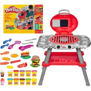 Play-Doh barbecue party toy, barbecue station with shapes, accessories and 6 cans of dough for crafts, grilling and cooking, kitchen toys, craft set and exciting for ages 3 and up - G0500 (G0500)