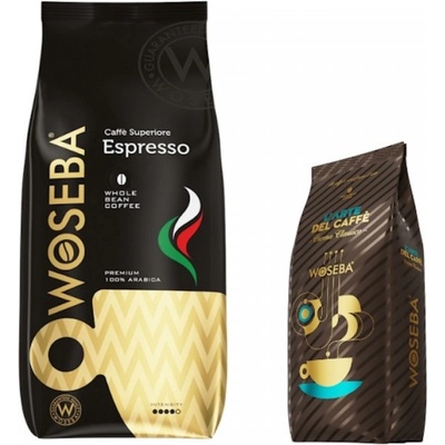 WOSEBA Espresso кафе на зърна 1 кг + подарък Crema Classico мляно кафе
