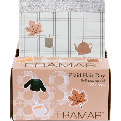 FRAMAR Plaid Hair Day alu-fólia so špeciálnym povrchom 500 listov šírka 13 cm x dĺžka 28 cm