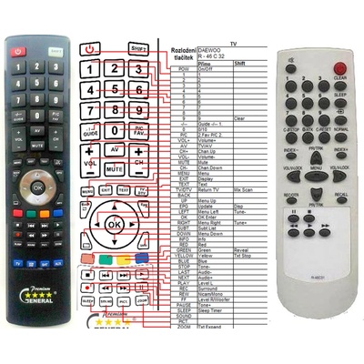 GENERAL DAEWOO R-46C31 - съвместимо дистанционно управление на марката General (R-46C31)