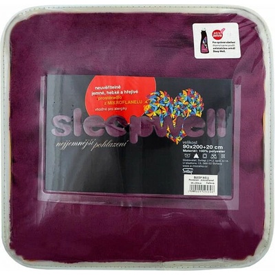 SLEEP WELL Prestieradlo mikroflanel tm. fialové 90x200