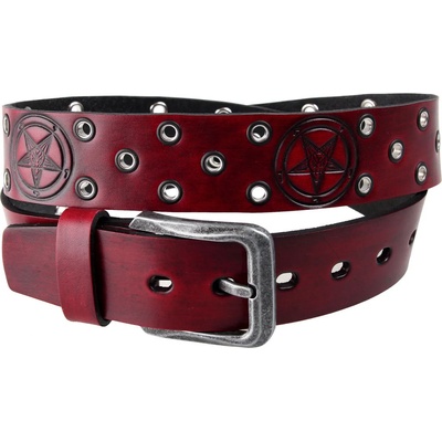 Leather & steel fashion колан Бафомет - червен Пръстен - lsf2 01