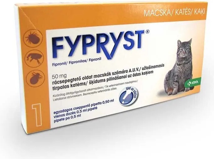 КРКА Fypryst 50 mg Фиприст за котки пипета против бълхи и кърлежи